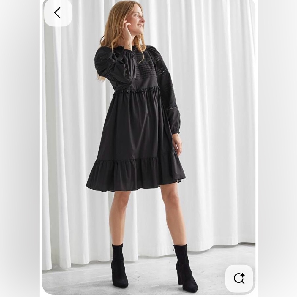 &Other Stories Tiered Black Dress